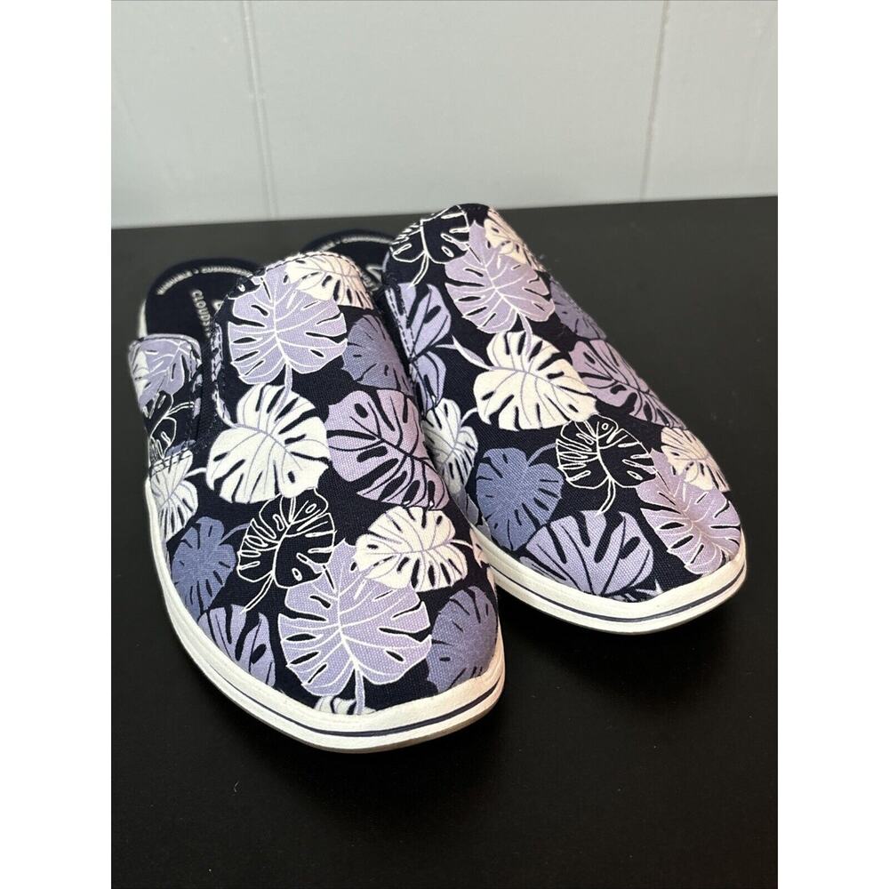 Clarks Cloudsteppers women's breeze shore Canvas Slip-on Mules shoes Lavender 7 - Picture 3 of 9